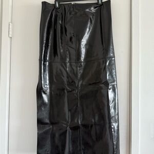 Black faux Patent Leather Skirt